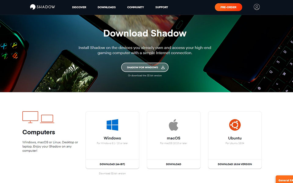 download shadow pc
